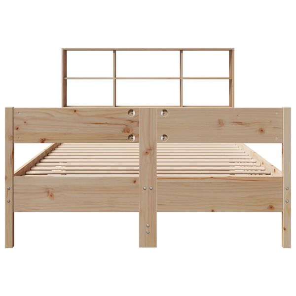 vidaXL Lit biblioth&egrave;que sans matelas 140x190 cm bois de pin massif