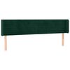 vidaXL T&ecirc;te de lit &agrave; LED Vert fonc&eacute; 183x16x78/88 cm Velours