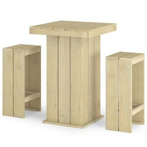 vidaXL Meubles de bar de jardin 3 pcs Bois de pin impr&eacute;gn&eacute;