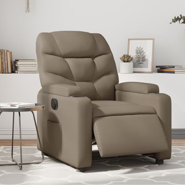 vidaXL Fauteuil inclinable &eacute;lectrique Cappuccino Similicuir