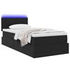 vidaXL Lit avec rangement et LED avec matelas Noir 90 x 200 cm Velours