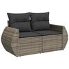 vidaXL Salon de jardin avec coussins 8 pcs gris r&eacute;sine tress&eacute;e acacia