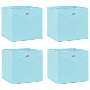 vidaXL Bo&icirc;tes de rangement 4 pcs Bleu azur&eacute; 32x32x32 cm Tissu