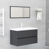 vidaXL Meubles de salle de bain gris bois d'ingénierie