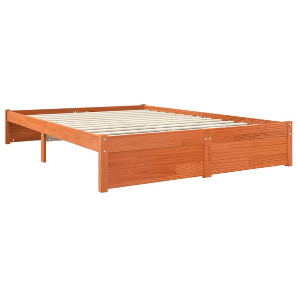 vidaXL Cadre de lit Cire marron 120 x 200 cm Bois de Pin Massif