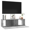 vidaXL Meuble TV Gris béton 100x30x30 cm Bois d’ingénierie