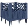 vidaXL Jardini&egrave;re avec piquets bleu gris 43,5x43,5x43,5 cm PP