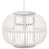 vidaXL Lampe suspendue Blanc Osier 40 W 30x22 cm Globe E27