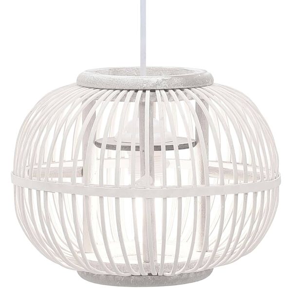 vidaXL Lampe suspendue Blanc Osier 40 W 30x22 cm Globe E27