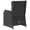 vidaXL Chaises inclinables de jardin lot de 2 et coussins noir rotin