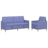 vidaXL Canap&eacute; avec rangement 2 pc Bleu denim Polyester