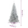 vidaXL Sapin de No&euml;l artificiel avec support argent&eacute; 180 cm PET