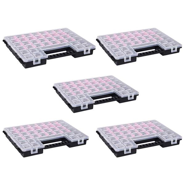 vidaXL Bo&icirc;tes d'assortiment 5 pcs 385x283x50 mm Plastique