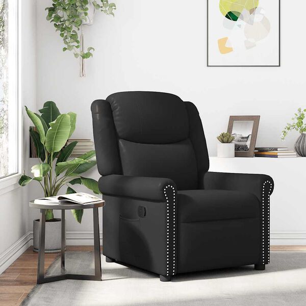 vidaXL Fauteuil inclinable Noir brillant Similicuir