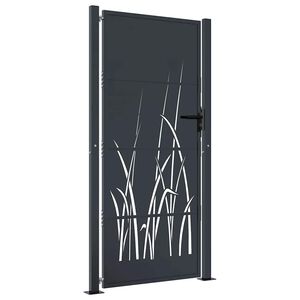 vidaXL Portail de jardin Anthracite 100x200 cm Acier Design Herbe