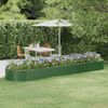 vidaXL Lit sur&eacute;lev&eacute; de jardin Acier galvanis&eacute; 396x100x36cm Vert