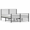 vidaXL Cadre de lit m&eacute;tal sans matelas avec pied de lit noir 135x190cm