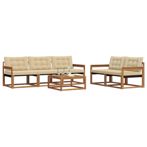 vidaXL Ensemble de canap&eacute;s d'ext&eacute;rieur 6 pcs Naturel et Beige