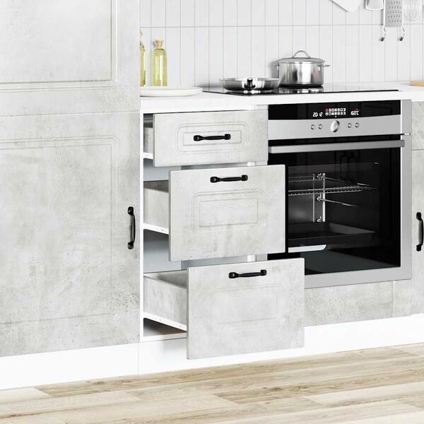 vidaXL Armoire de cuisine Kalmar gris b&eacute;ton bois d'ing&eacute;nierie