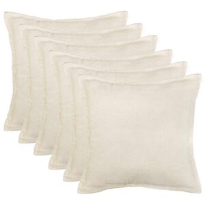 vidaXL Housse de coussin 6 pcs HOUTEN Cr&egrave;me 30 x 30 cm Boucl&eacute;