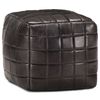 vidaXL Pouf 40 x 40 x 40 cm Noir Cuir v&eacute;ritable de ch&egrave;vre
