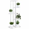 vidaXL Support pour plantes 5 niveaux 43x22x98 cm Blanc M&eacute;tal