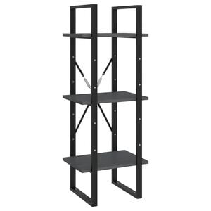 vidaXL Biblioth&egrave;que &agrave; 3 niveaux Gris 40x30x105 cm Bois de pin massif