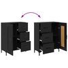 vidaXL Haut Armoire avec tiroir 2 pcs Ch&ecirc;ne noir Bois d'ing&eacute;nierie