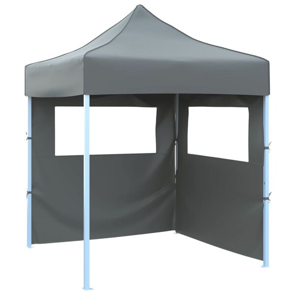vidaXL Tente de réception pliable avec 2 parois 2x2 m Acier Anthracite