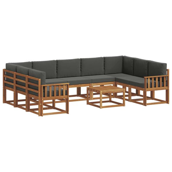 vidaXL Ensemble de canap&eacute;s d'ext&eacute;rieur 10 pcs Naturel et Anthracite