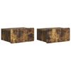 vidaXL Cabinet de chevet mural 2 pc Ch&ecirc;ne fum&eacute; 49 x 34,5 x 24 cm