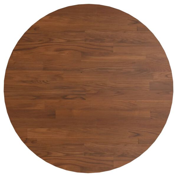 vidaXL Dessus de table rond Marron foncé Ø60x1,5cm Chêne massif traité