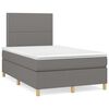 vidaXL Sommier &agrave; lattes de lit avec matelas gris fonc&eacute; 120x190cm tissu