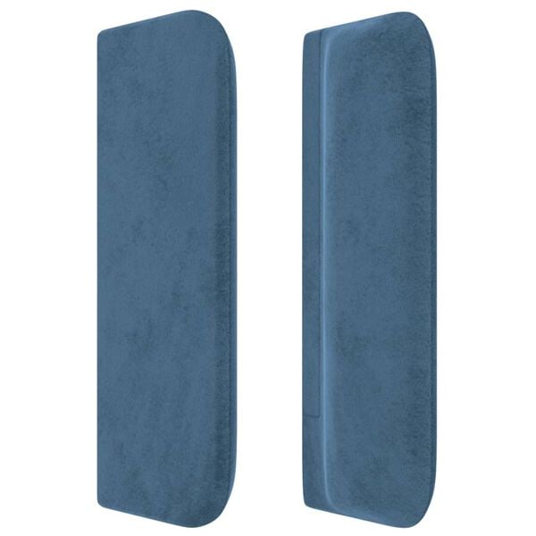 vidaXL T&ecirc;te de lit avec oreilles Bleu fonc&eacute; 163x16x78/88 cm Velours