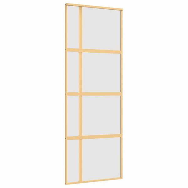 vidaXL Porte coulissante dor&eacute; 76x205 cm verre ESG d&eacute;poli et aluminium