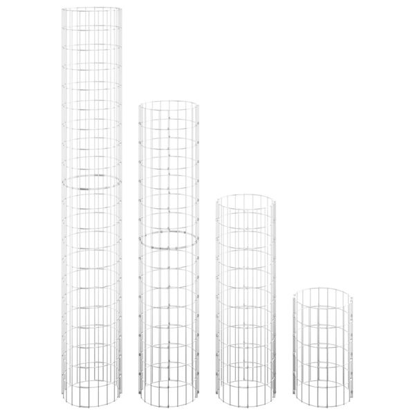 vidaXL Lits surélevés à gabion circulaires 4 pcs Ø30x50/100/150/200 cm
