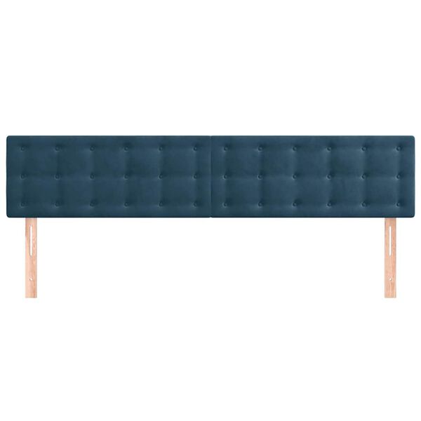 vidaXL T&ecirc;tes de lit 2 pcs Bleu fonc&eacute; 80x5x78/88 cm Velours