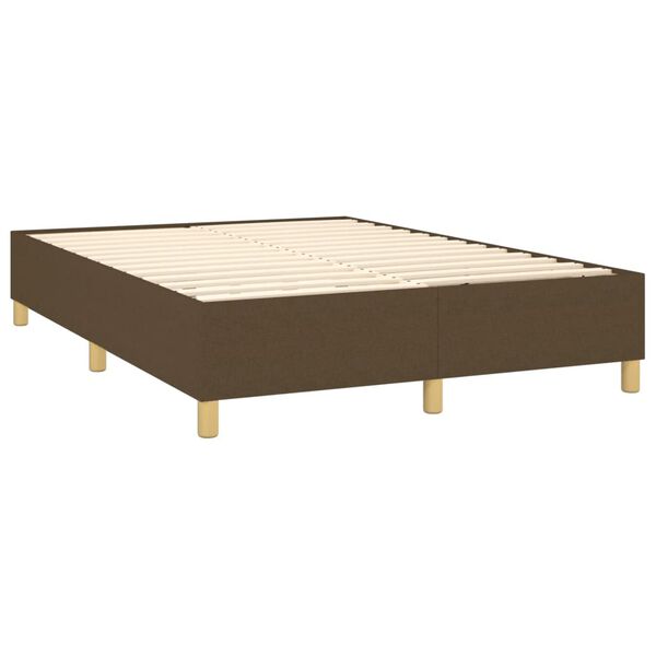 vidaXL Sommier &agrave; lattes de lit avec matelas Marron fonc&eacute; 140x200 cm