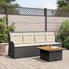vidaXL Salon de jardin 3 pcs avec coussins Noir R&eacute;sine tress&eacute;e