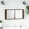vidaXL Armoire à miroir à LED de bain chêne marron 100x12x45 cm
