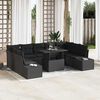 vidaXL Ensemble de canap&eacute; de jardin 10 pcs Noir Poly rotin