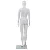 vidaXL Mannequin femme corps complet base verre Blanc brillant 175 cm