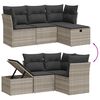 vidaXL Salon de jardin 4 pcs avec coussins gris clair r&eacute;sine tress&eacute;e