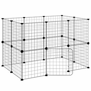 vidaXL Cage animaux de compagnie &agrave; 20 panneaux et porte Noir 35x35 cm