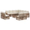 vidaXL Ensemble de canap&eacute; de jardin 12 pcs Beige et blanc cr&egrave;me
