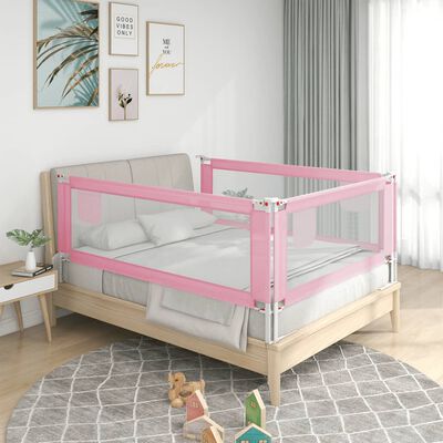 vidaXL Barrière de sécurité de lit d'enfant Rose 100x25 cm Tissu
