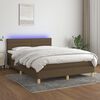 vidaXL Sommier &agrave; lattes de lit matelas et LED Marron fonc&eacute; 140x190 cm