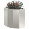 vidaXL Jardinière d'Angle Argent 30 x 30 x 35 cm Acier inoxydable