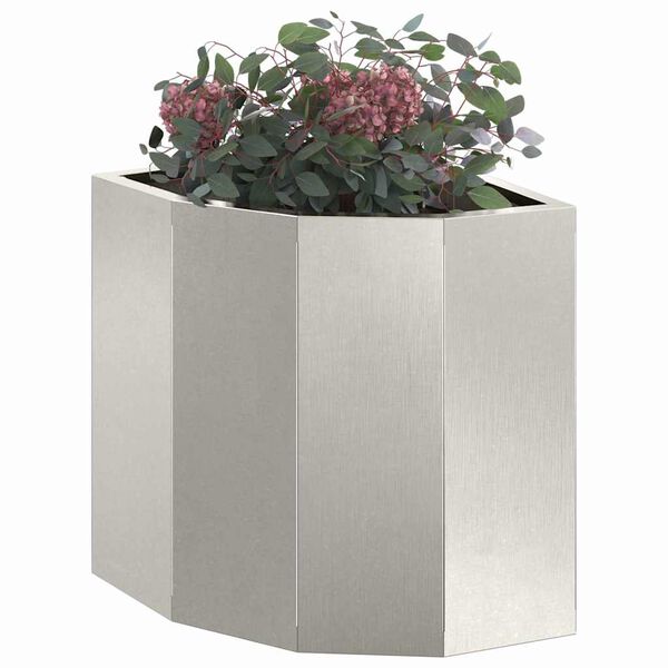vidaXL Jardinière d'Angle Argent 30 x 30 x 35 cm Acier inoxydable