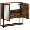 vidaXL Armoire à miroir de salle de bain chêne fumé bois d’ingénierie